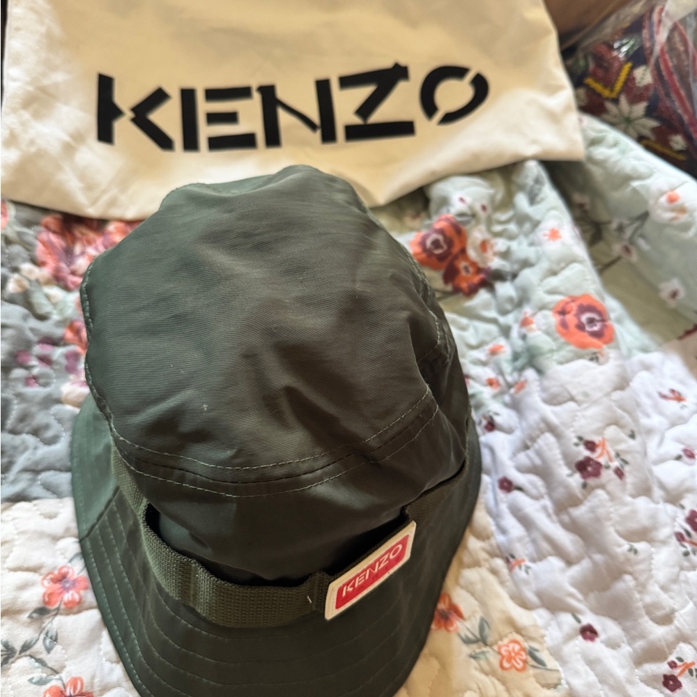 Kenzo Green Logo Bucket Hat